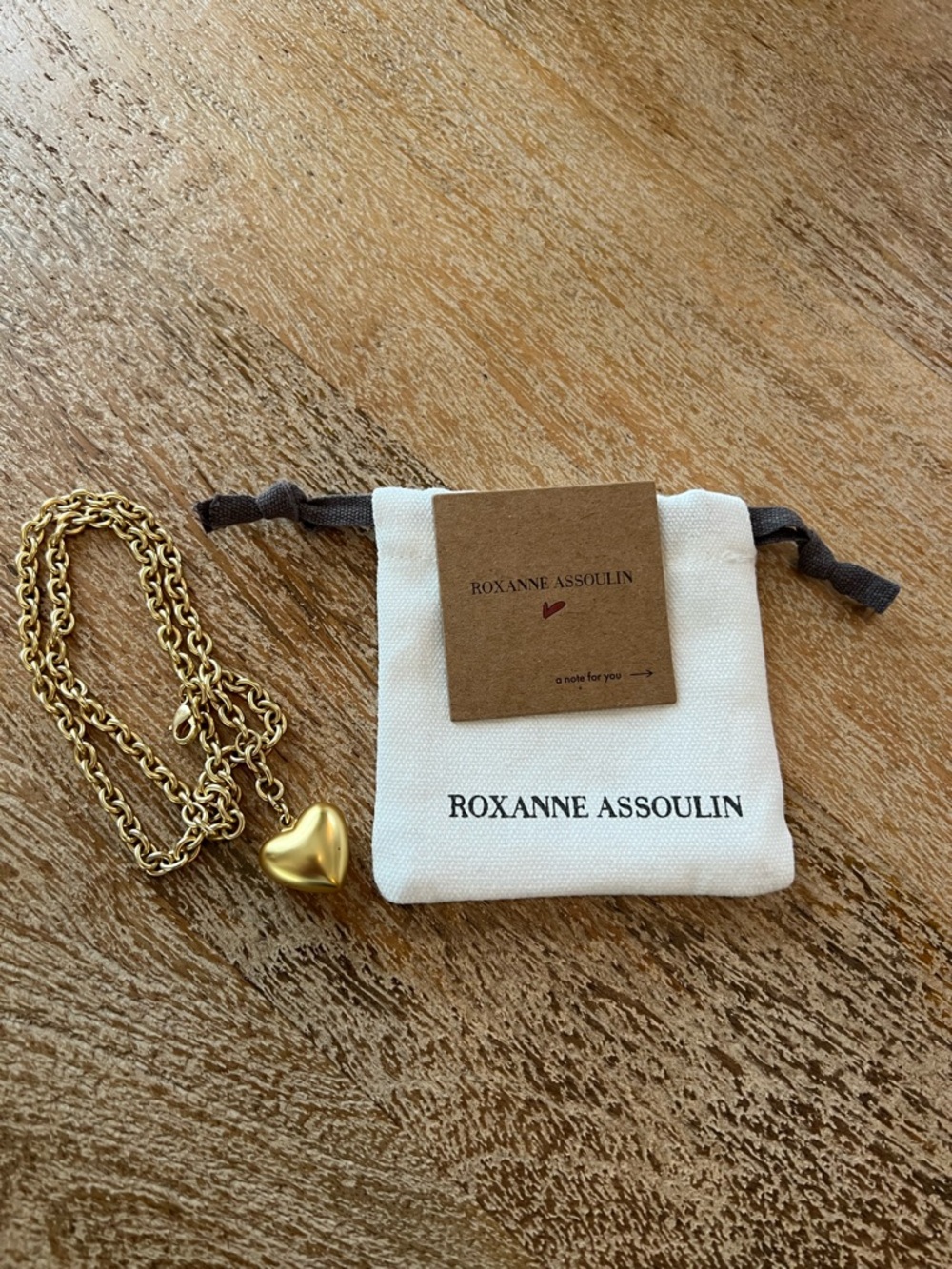 Roxanne Assoulin Mini Puffy Gold Heart Pendant Necklace with Chain